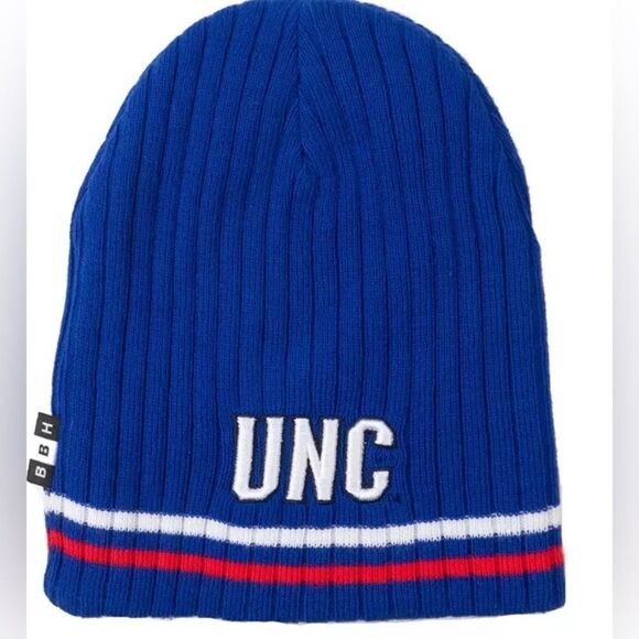 NWOT Unisex NCAA Blue UNC Tar Heels Beanie Red and White Stripes North Carolina - Picture 1 of 3